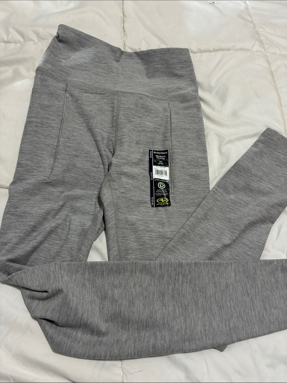 Athletic Works Girls' Heather Gray High-Waist Active Leggings